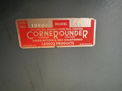 Lassco Cornerounder Model 50 -- Manual Corner Rounder — photo 2