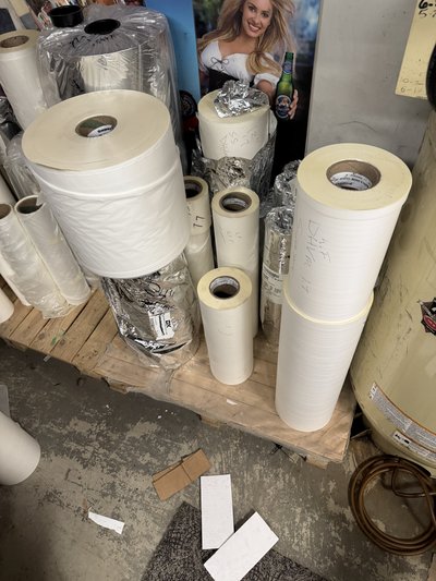 Bulk D&K SuperStick Thermal Roll Laminating Film -- ~200 Rolls -- Shop Closing — photo 3